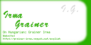 irma grainer business card